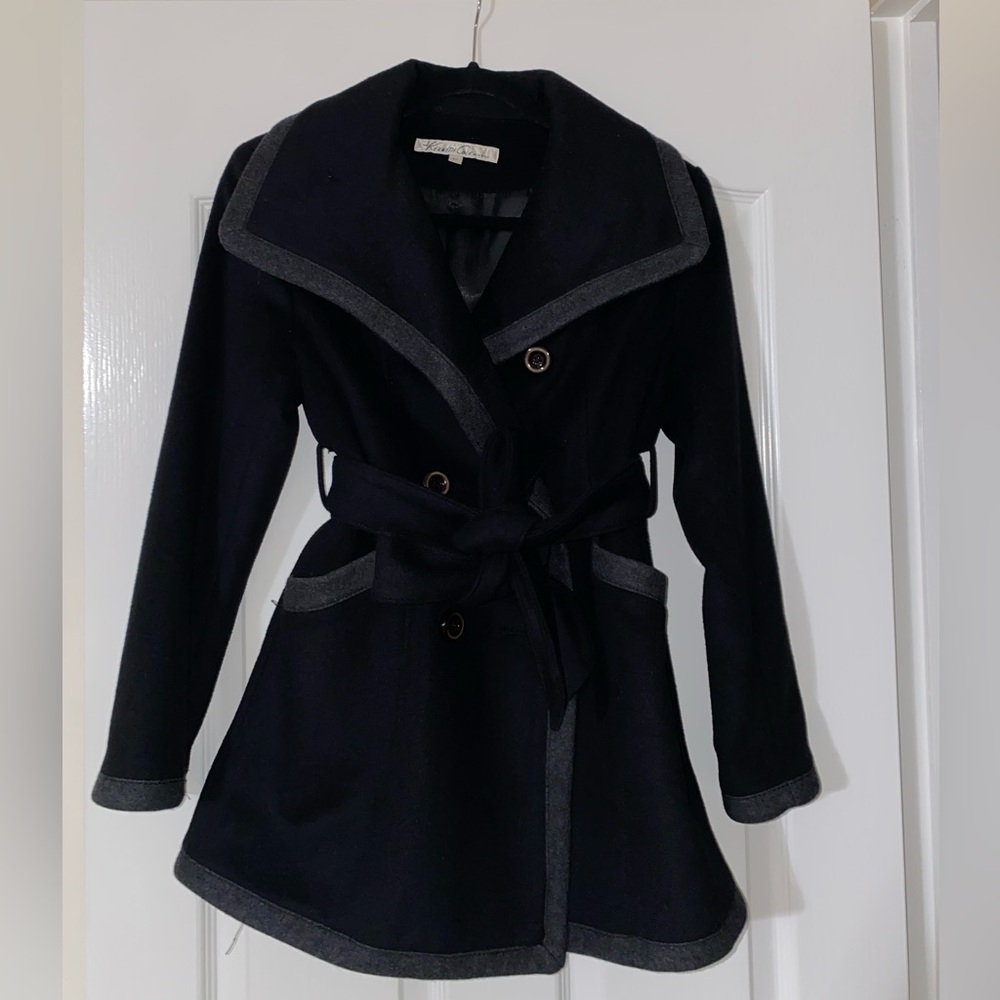 Black trench coat. Brand: Kenneth Cole